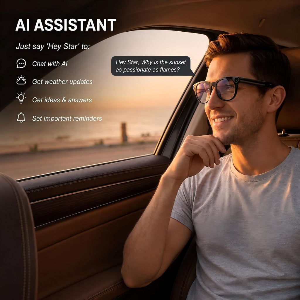 Smart Glasses with Camera,8MP 1080P Video Camera for Men Women