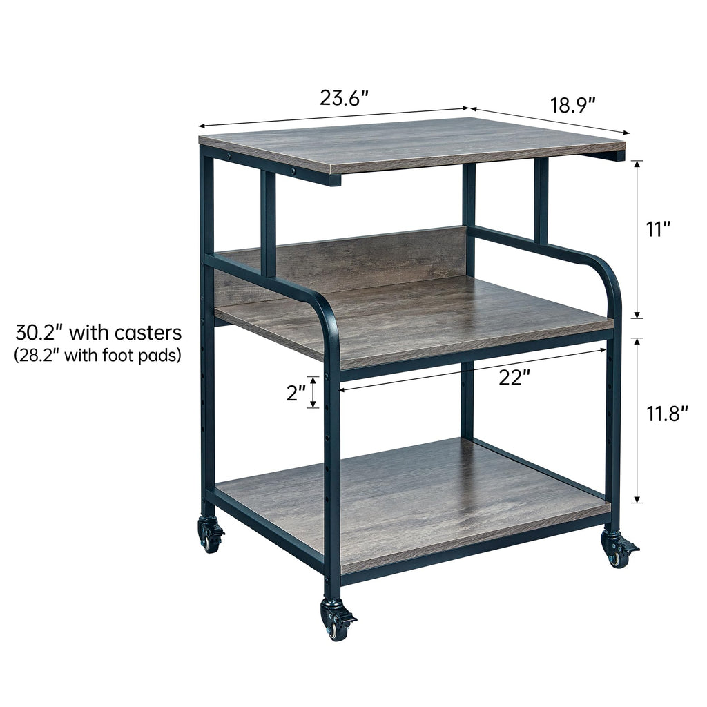 Fannova 23.6"x18.9"x30" Large Printer Stand with Adjustable Storage Shelf