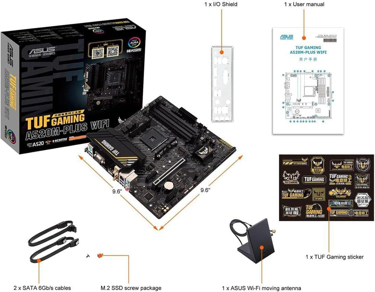 MICRO CENTER AMD 5500 Processor with ASUS TUF Gaming A520M Plus Motherboard