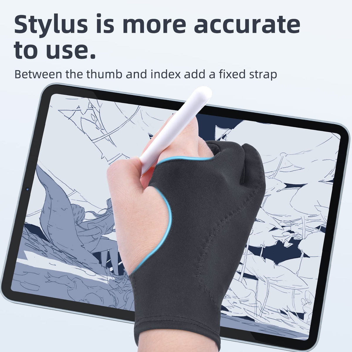 Drawing Glove Right Left Hand [Pink 2Pack] Palm Rejection Glove for iPad Surface Tablet,Graphic Tablet, Graphics Monitor Digital Art Sketching, Inking, Coloring Two Finger Artist Gloves