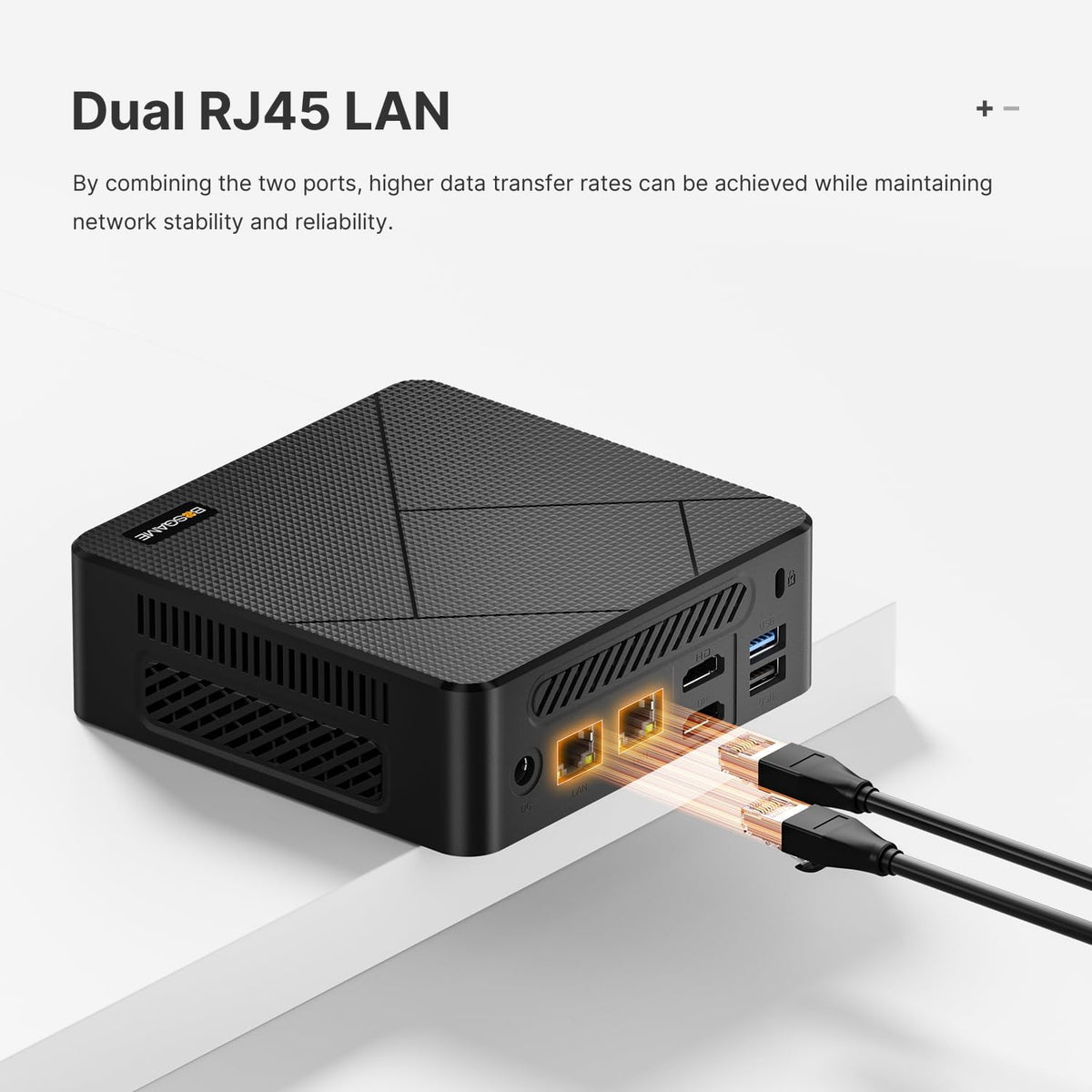 BOSGAME E4 Air Mini PC, AMD Ryzen 5 3500U 8GB DDR4 256GB SATA SSD
