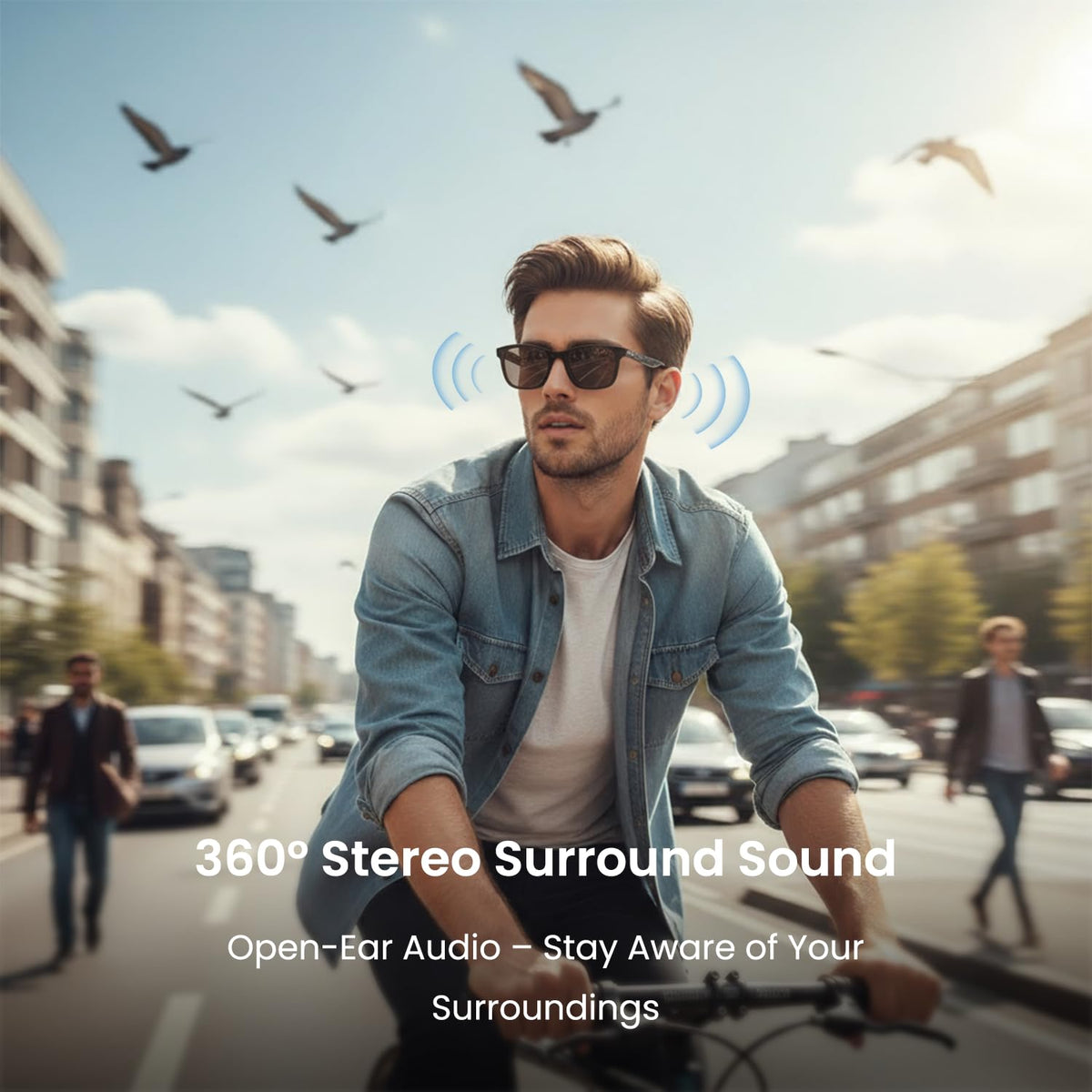 G5 AI Smart Glasses with Camera, 13MP Recording Glasses for Big Heads - XXL