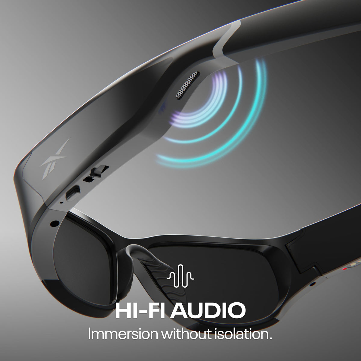Reebok Flash Smart Audio Glasses, Iridescent Polarized, Powered by Lucyd