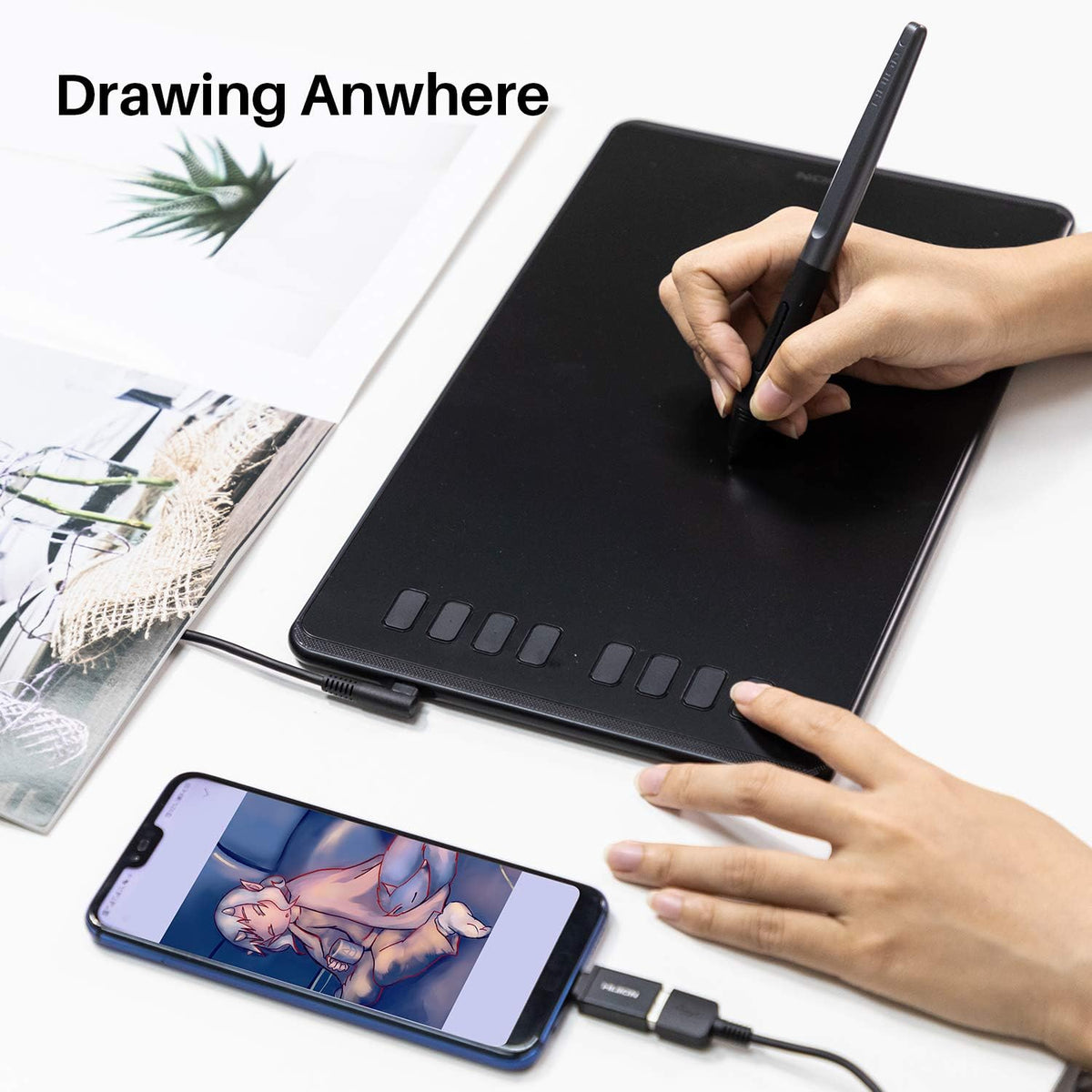 HUION Inspiroy H950P 8x5 inch Drawing Tablet 16384 Pen Pressure