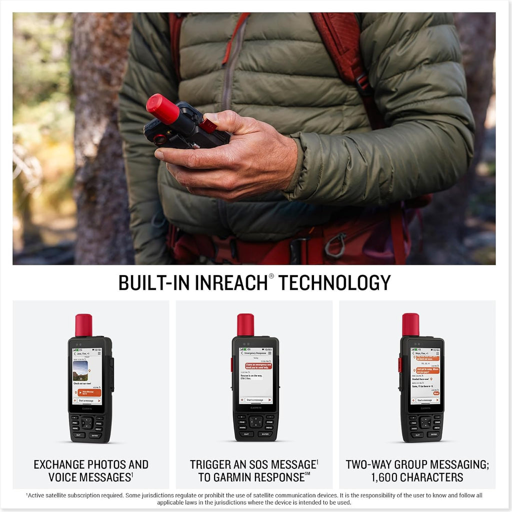Garmin GPSMAP H1i Plus Rugged Design Premium GPS Handheld Navigator with inReach Plus Satellite Technology to Share Text, Photos, Voice Memos, SOS Off-Grid, Long Battery Life, Preloaded Maps Bundle