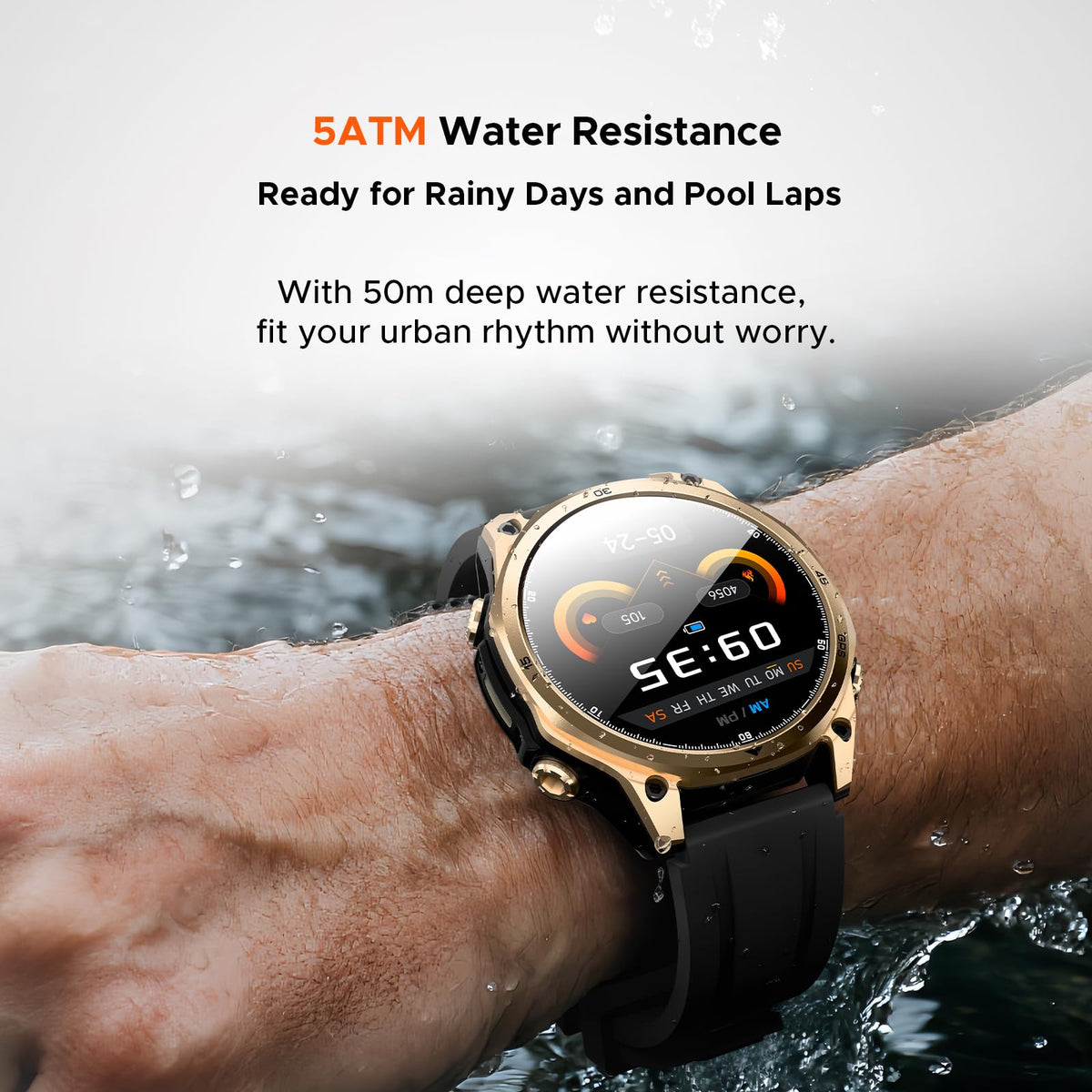 Anywise W1 GPS Smart Watches for Men, 6 Satellite Positioning, 50M Waterproof Fitness Tracker, 1.43'' AI Mens Smart Watch for Android Phone/iphone compatible,Answer/Make Call/12 Days Battery