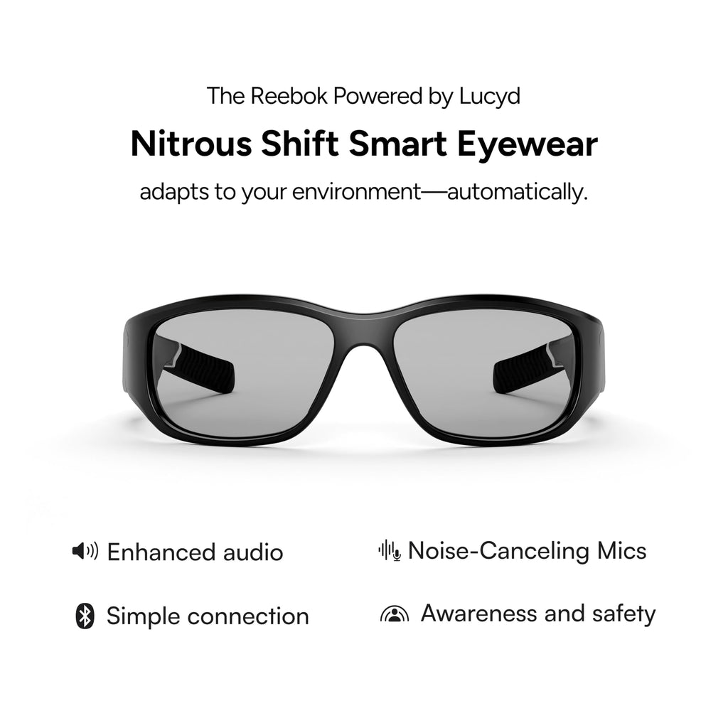 Reebok Flash Smart Audio Glasses, Iridescent Polarized, Powered by Lucyd