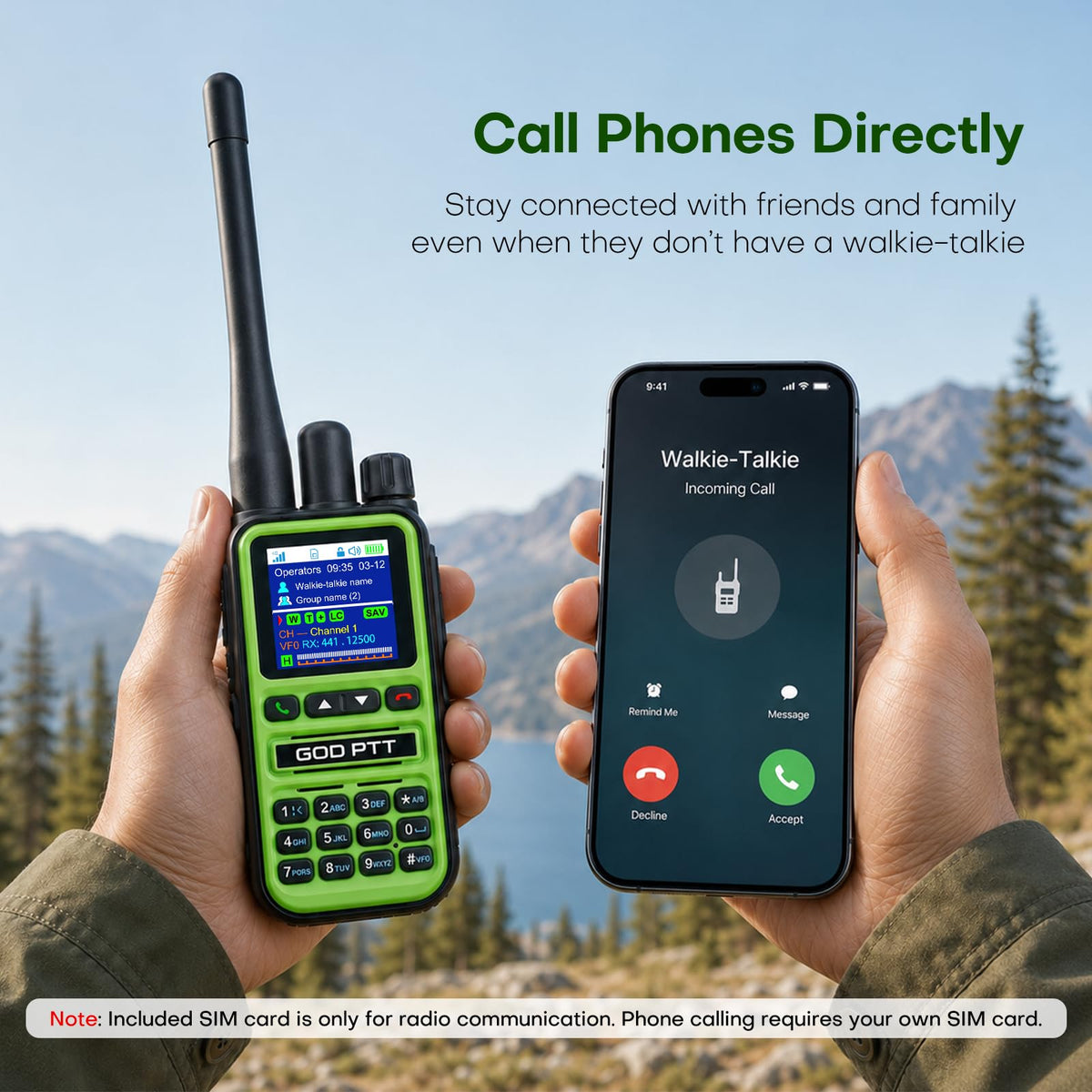 PoC+FRS Dual Mode 4G LTE Long Range Walkie Talkies, Blackï¼2-Pack