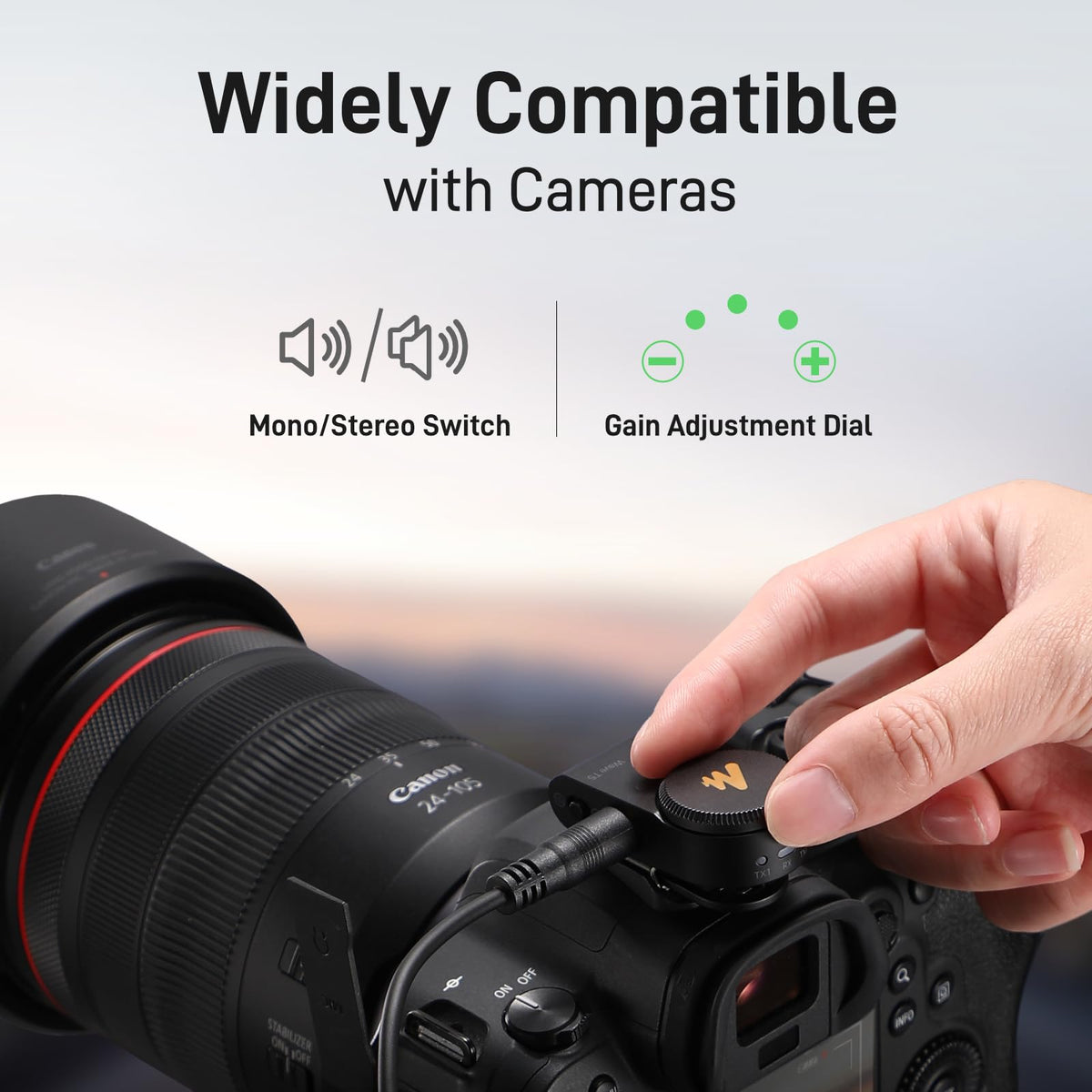 MAONO Wave T5 Wireless Lavalier Microphone for iPhone/Android/Camera/PC