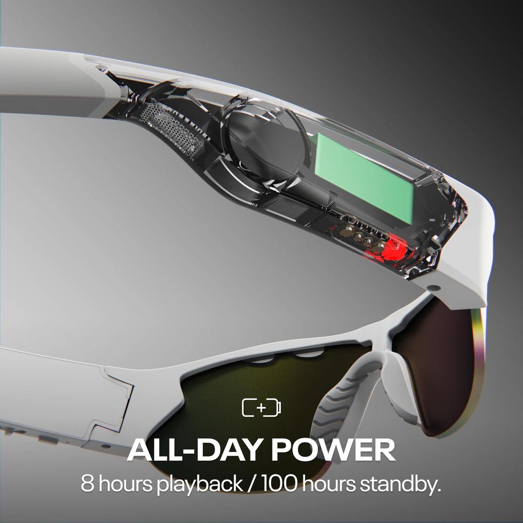 Reebok Flash Smart Audio Glasses, Iridescent Polarized, Powered by Lucyd