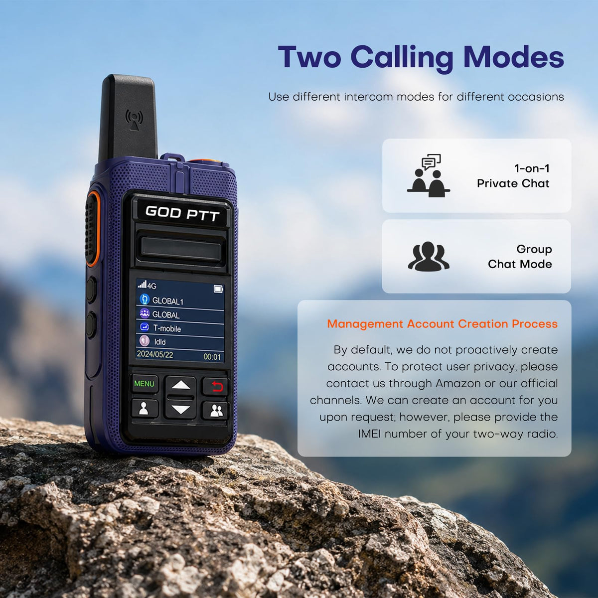 4G LTE PoC Walkie Talkies, Unlimited Range, SIM & Headsets, 2 Pack