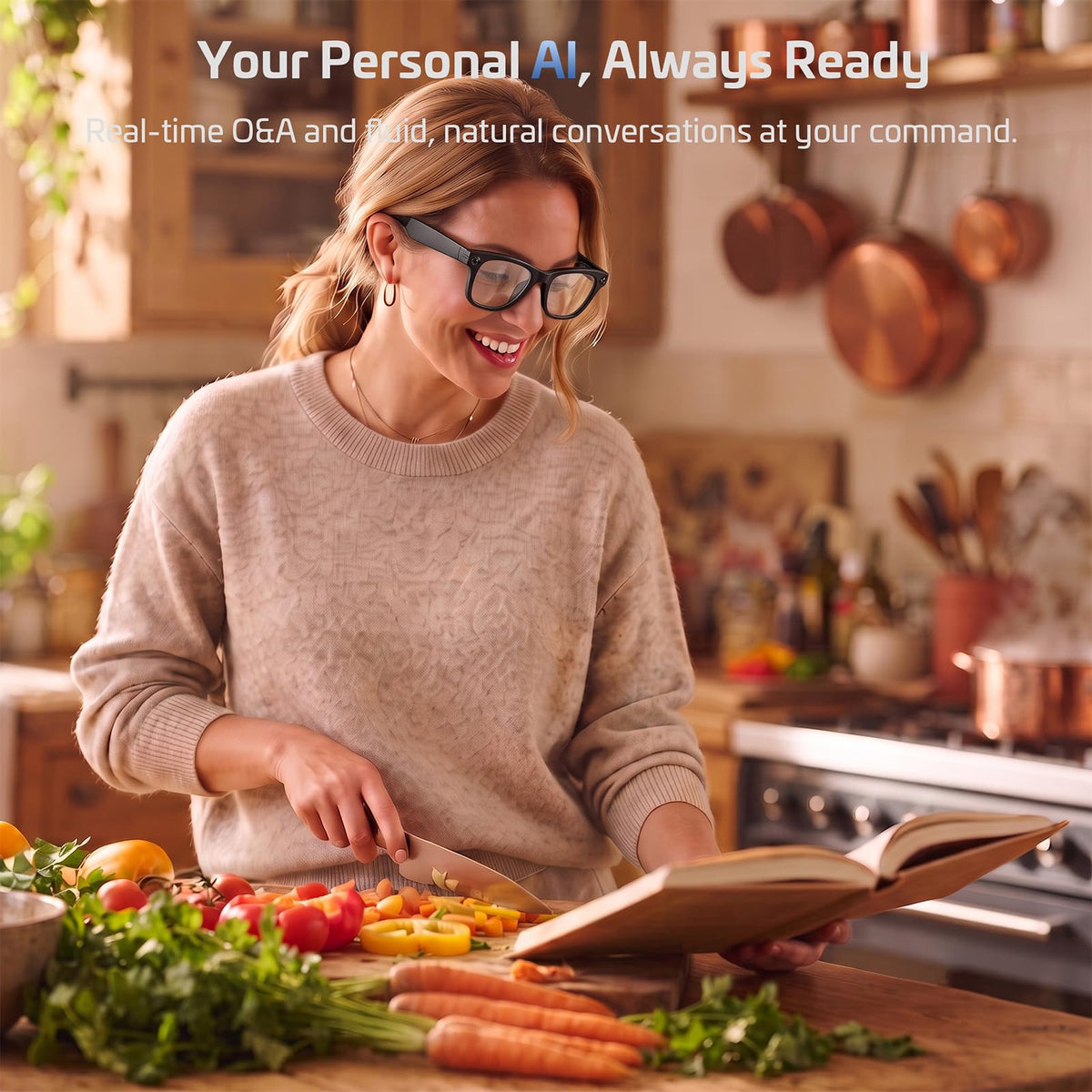 2026 AI Smart Glasses for Men Women,4K HD Video & Photo Capture,Real-Time Translation,Recording Glasses with AI Assistant,Open-Ear Audio,Object Recognition Glasses (Sunglasses Lens+Photochromic Lens)