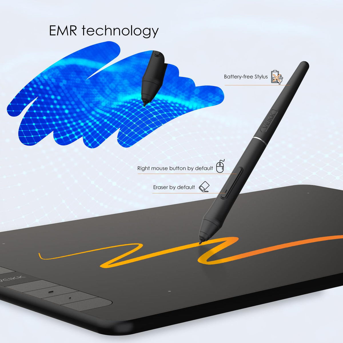 VEIKK Drawing Tablet Voila L 10X6 inch,Upgrade 16384 Levels Pen Pressure