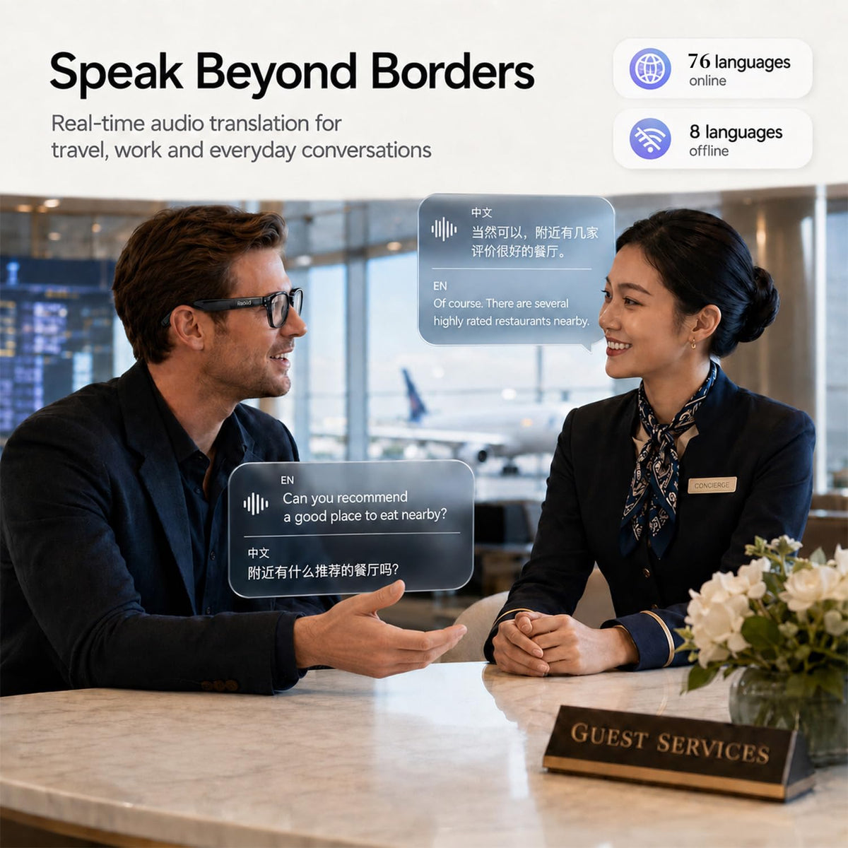 Rokid AI Glasses Style Pack,Smart Audio Glasses with Camera & Power Capsule