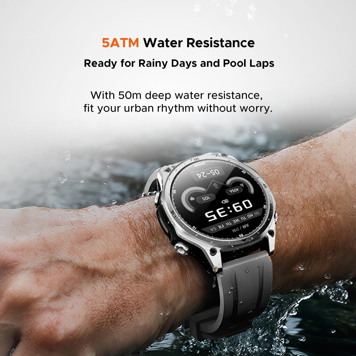 Anywise W1 GPS Smart Watches for Men, 6 Satellite Positioning, 50M Waterproof Fitness Tracker, 1.43'' AI Mens Smart Watch for Android Phone/iphone compatible,Answer/Make Call/12 Days Battery