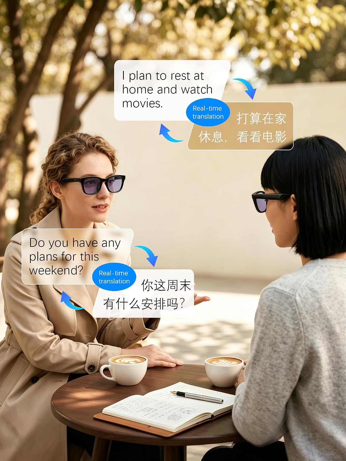 ES-S1 Smart AI Glasses with Open Ear Audio & Live Translation