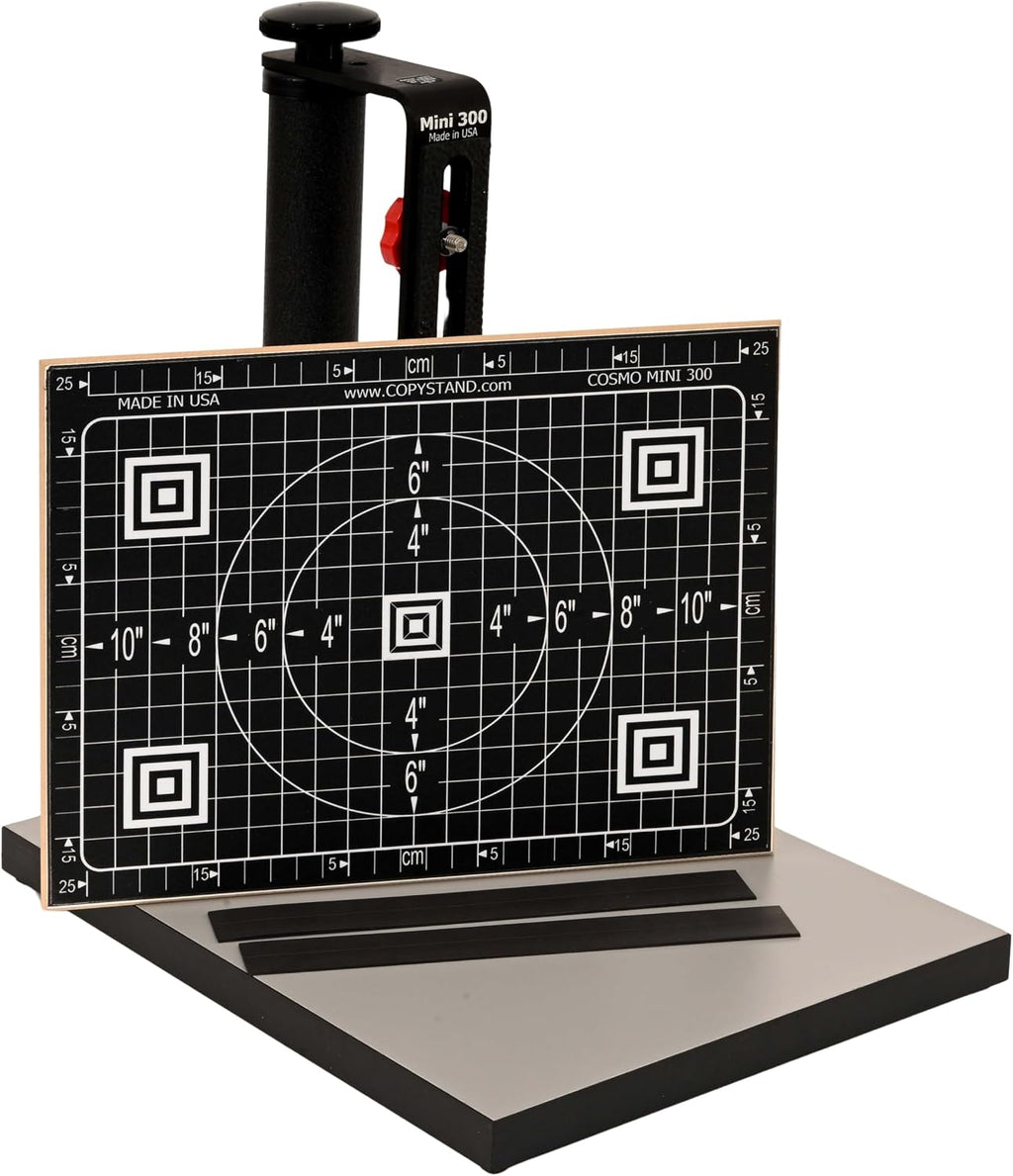 Cosmo Copy Stand, Mini 300, a Compact Tool with a Floating Magnet Board for Digitizing Old Photos with Your High-Pixel Camera or Smartphone Instead of Scanning. Made in the USA