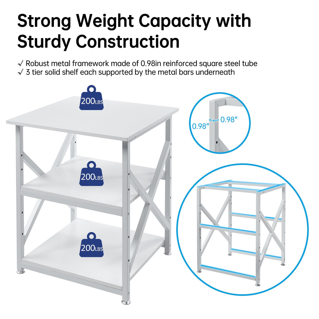 Fannova 23.6"x23.6"x30.1" Large Printer Stand with Adjustable Storage Shelf