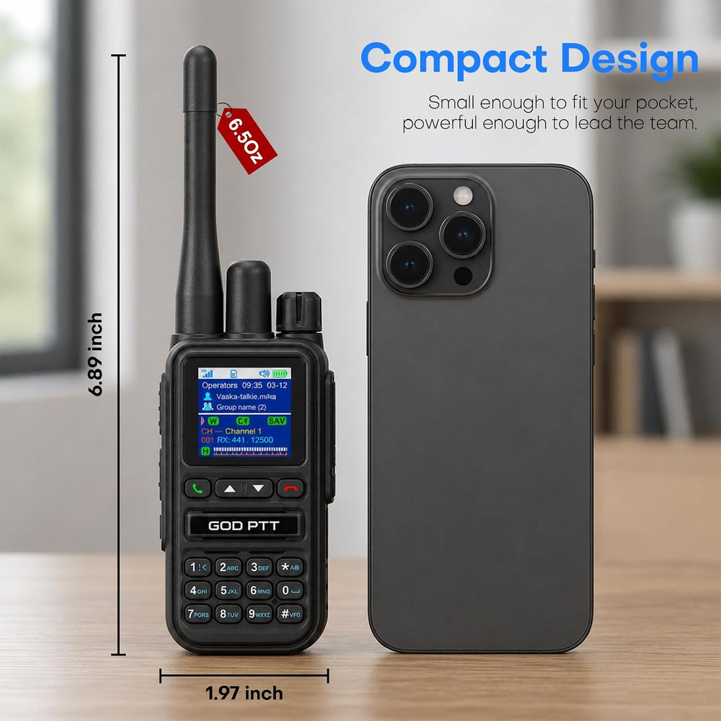 PoC+FRS Dual Mode 4G LTE Long Range Walkie Talkies, Blackï¼2-Pack