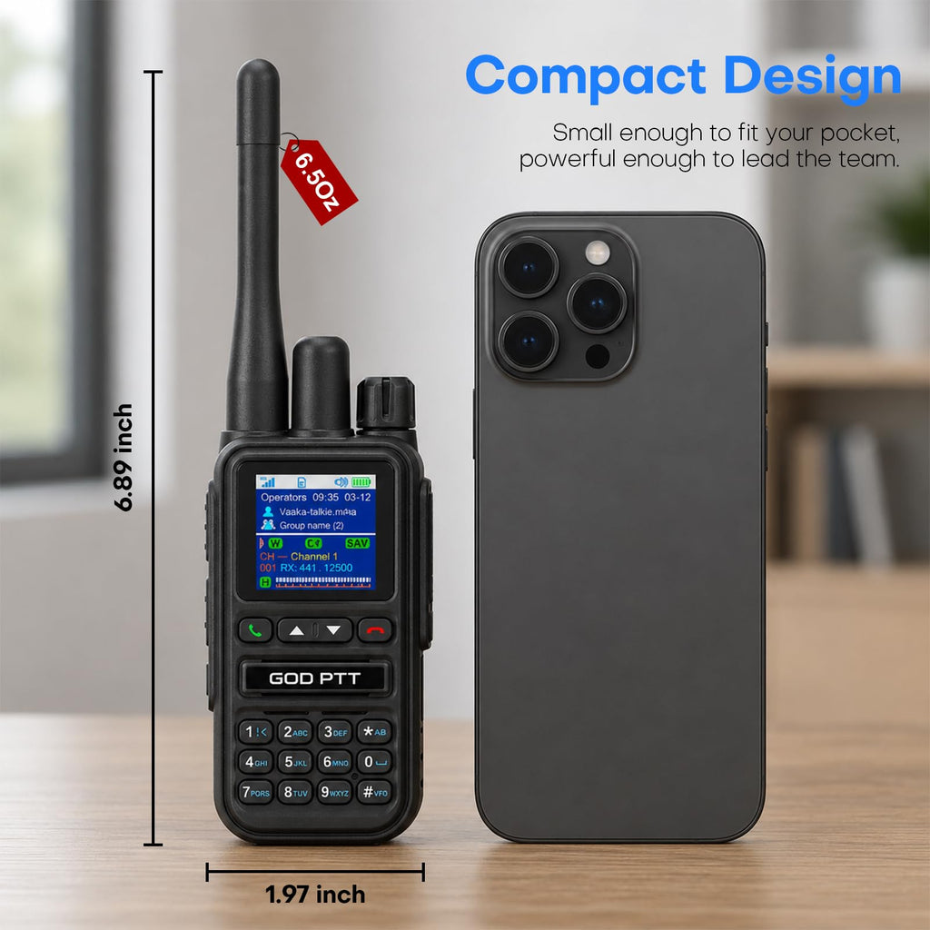 PoC+FRS Dual Mode 4G LTE Long Range Walkie Talkies, Blackï¼2-Pack