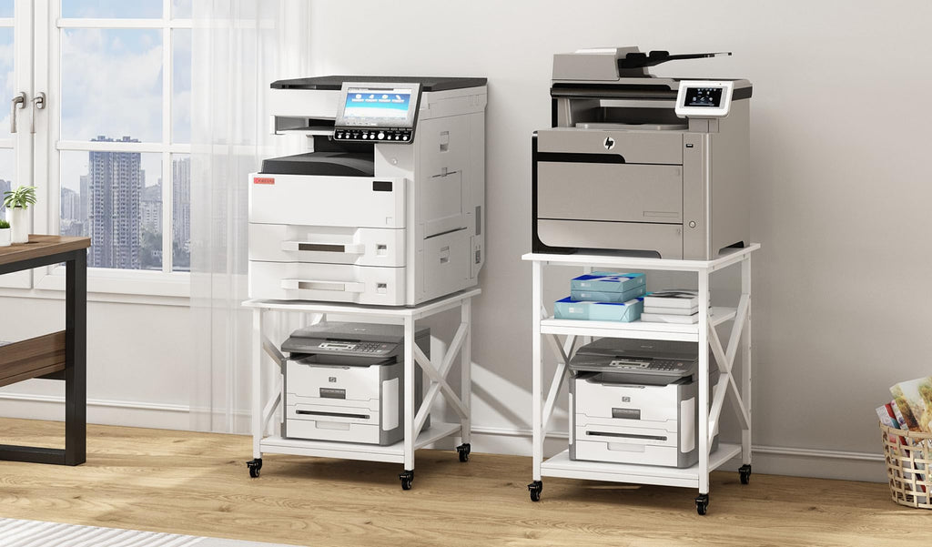 Fannova 23.6"x23.6"x30.1" Large Printer Stand with Adjustable Storage Shelf
