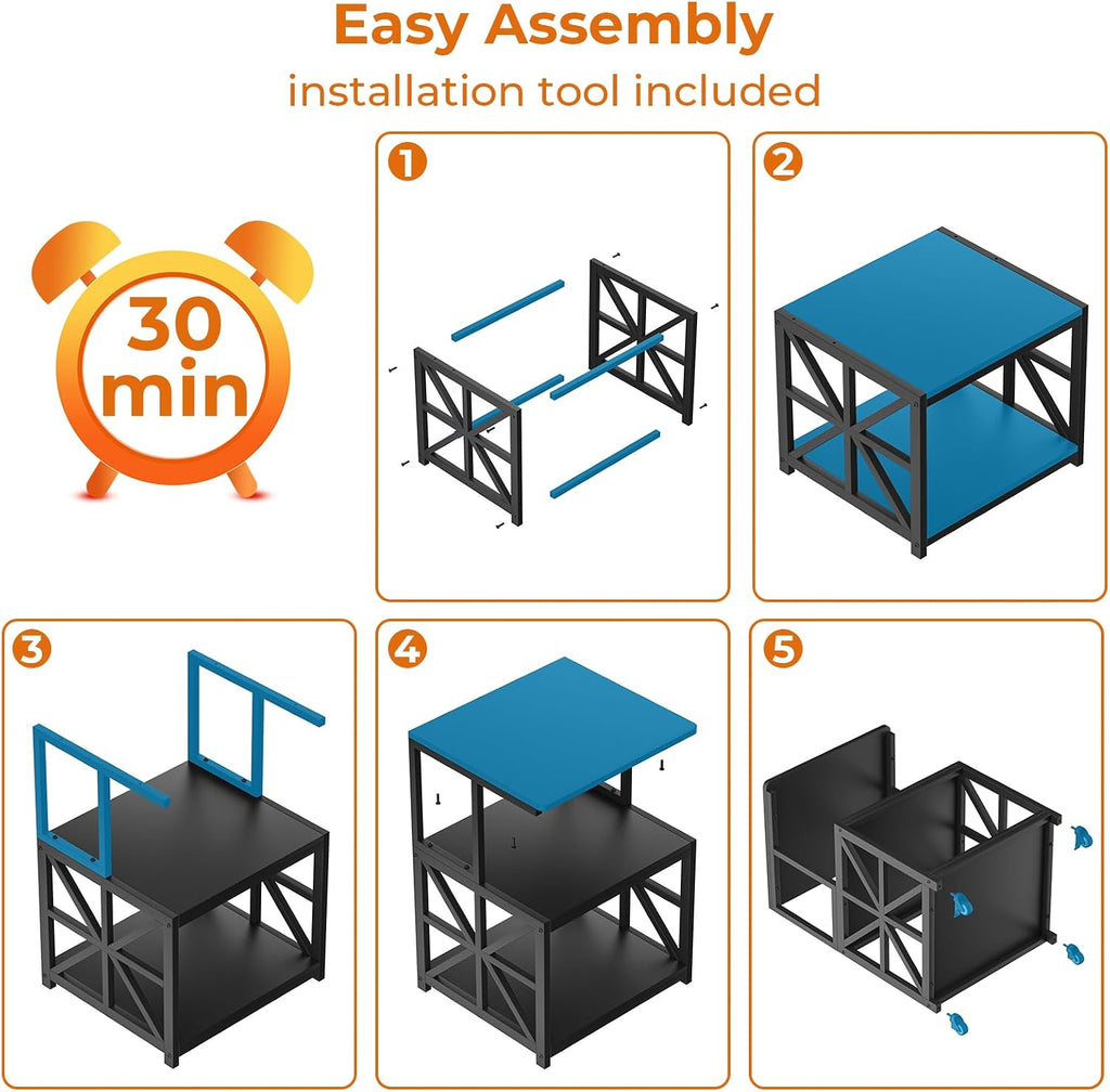 GreenForest Printer Stand with Lockable Wheels, Heavy Duty Printer Table