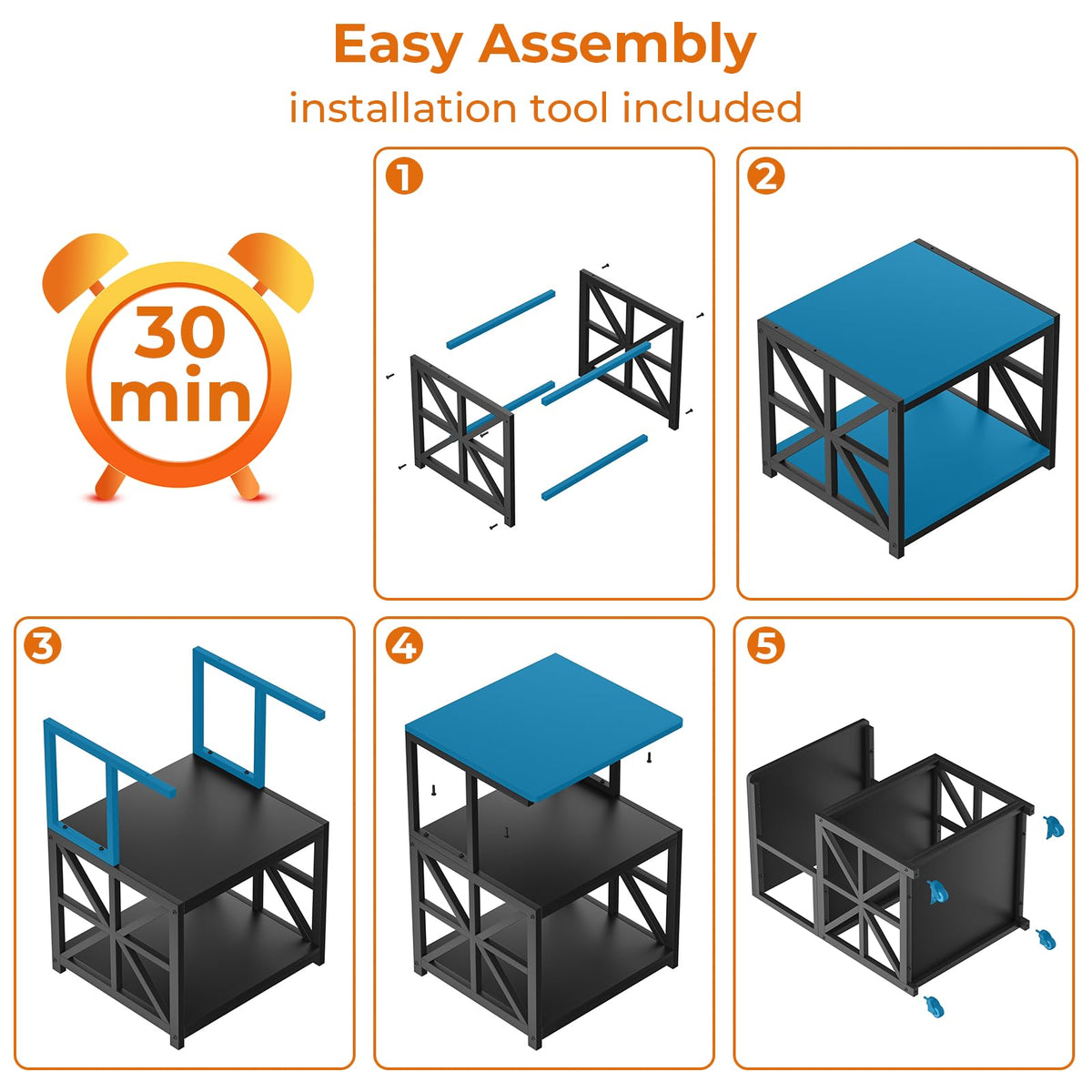 GreenForest Printer Stand with Lockable Wheels, Heavy Duty Printer Table