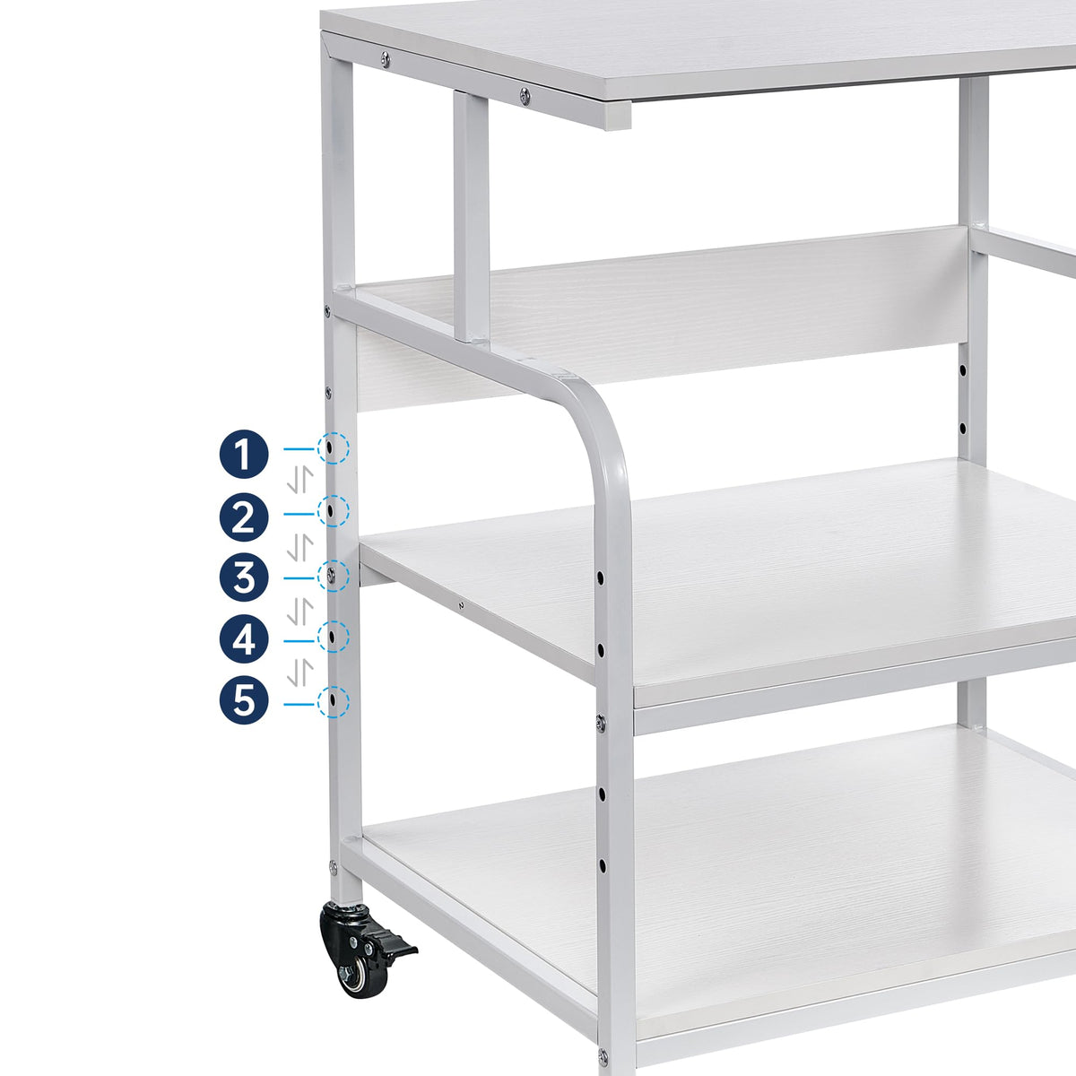 Fannova 23.6"x18.9"x30" Large Printer Stand with Adjustable Storage Shelf