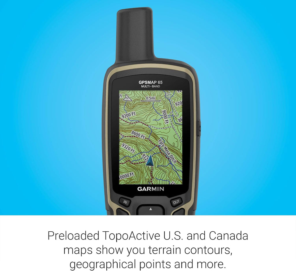 Garmin GPSMAP 65, Button-Operated Handheld with Expanded Satellite Support and Multi-Band Technology, 2.6" Color Display, 010-02451-00