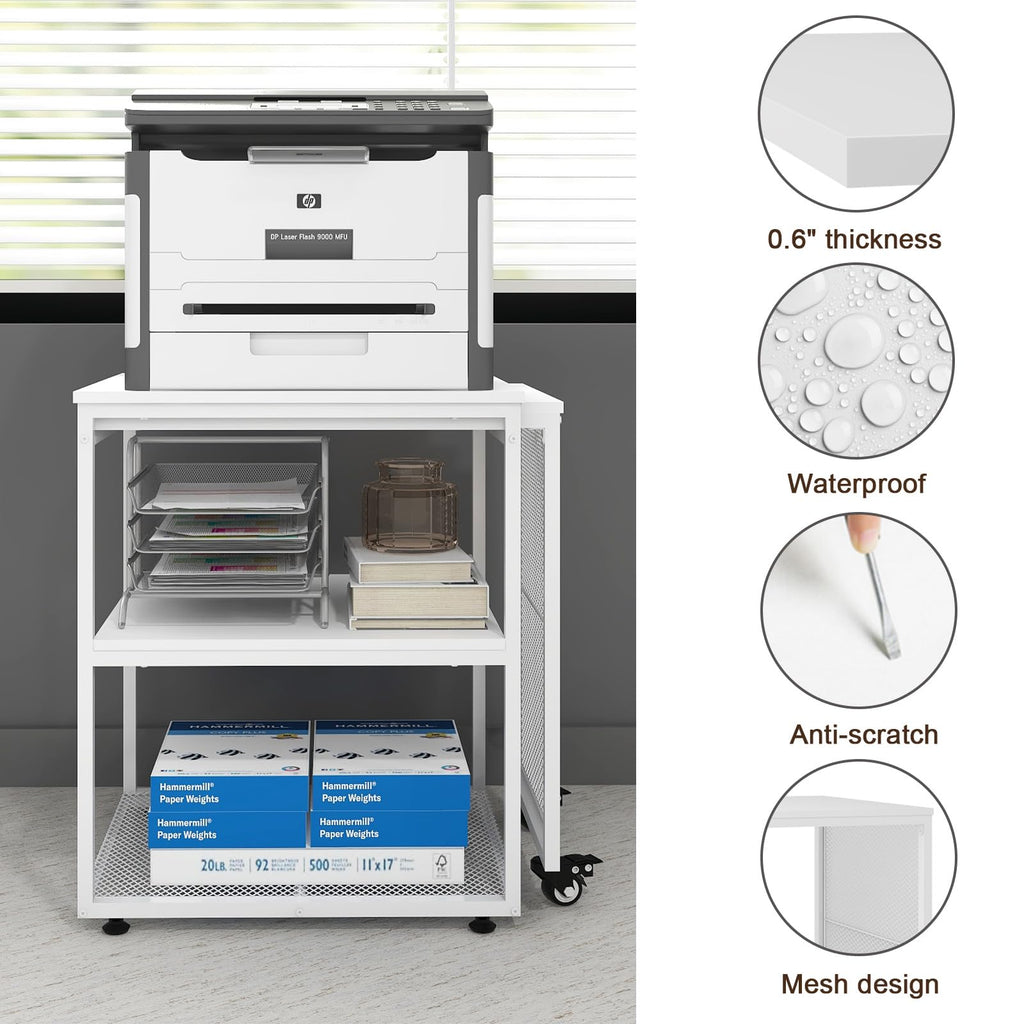 Natwind 24''x20'' Large Printer Stand,Extendable Home Craft Table,Retro