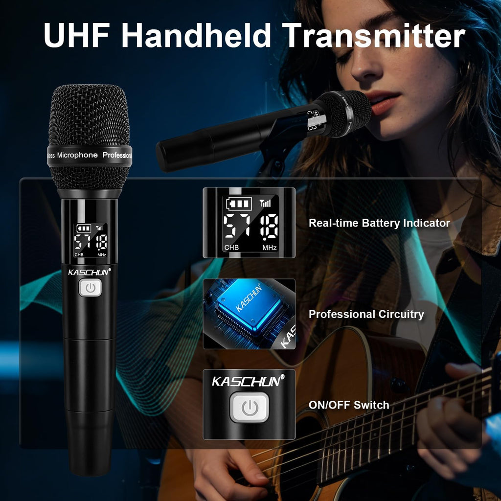 Dual UHF Auto Scan Handheld Wireless Microphone System