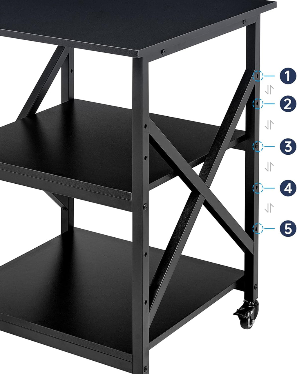 Fannova 23.6"x23.6"x30.1" Large Printer Stand with Adjustable Storage Shelf
