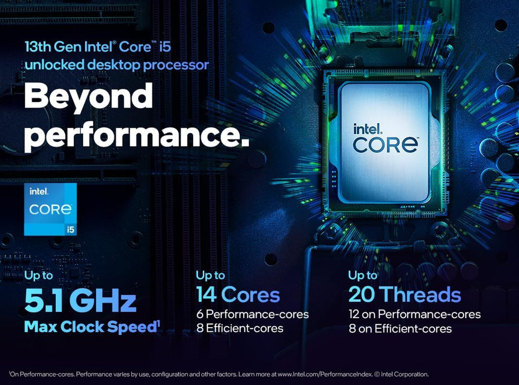 Intel Core i5-13600KF Desktop Processor 14 cores (6 P-cores + 8 E-cores) - Unlocked