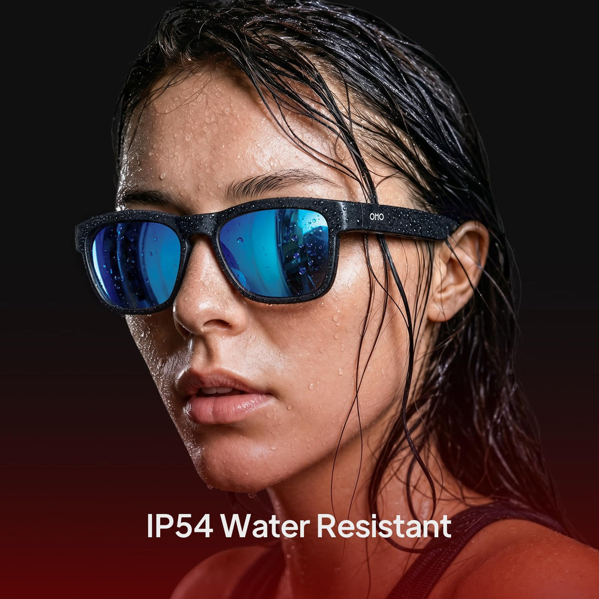 OHO AI Smart Glasses, UV400 Z87+ Audio Open Ear Bluetooth Sunglasses