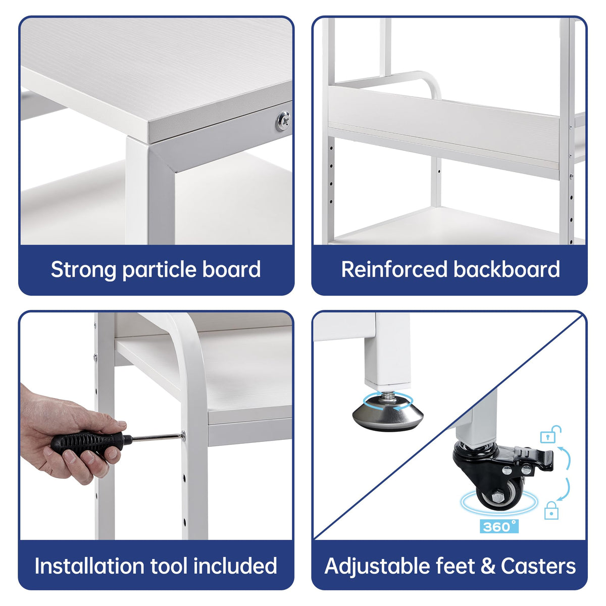 Fannova 23.6"x18.9"x30" Large Printer Stand with Adjustable Storage Shelf