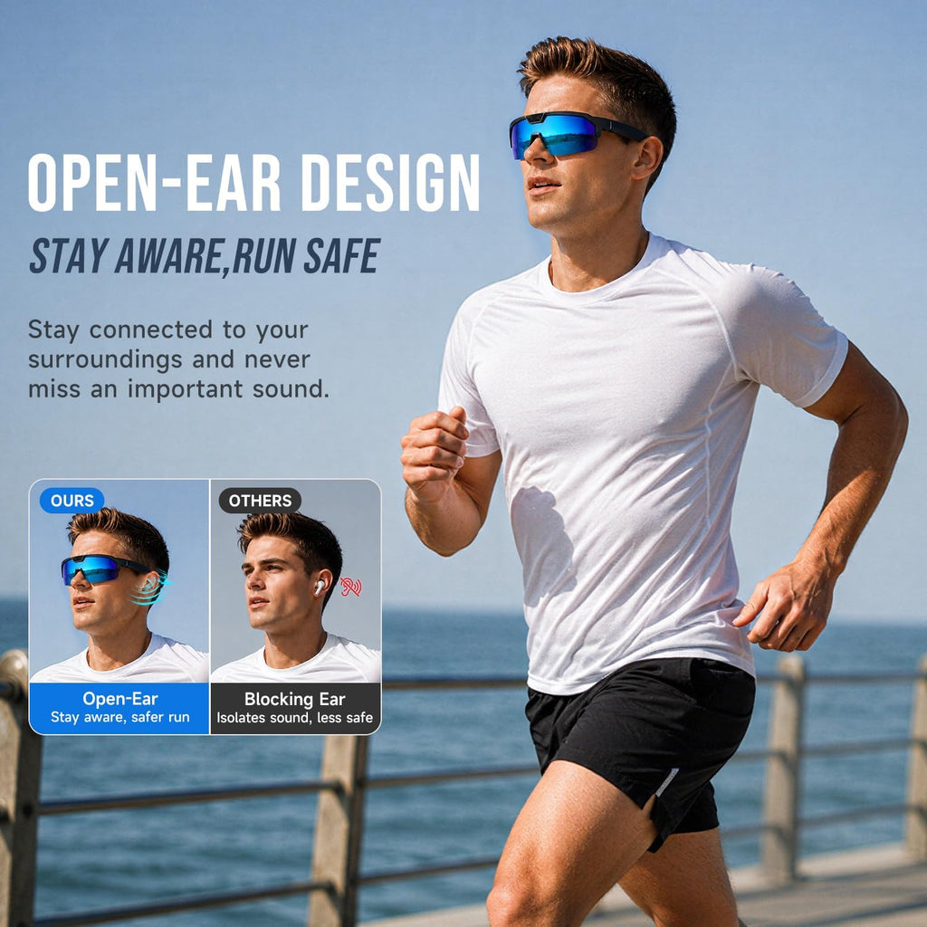 AI Smart Glasses with 35MP Camera,1200P EIS Video Recorder for Cycling