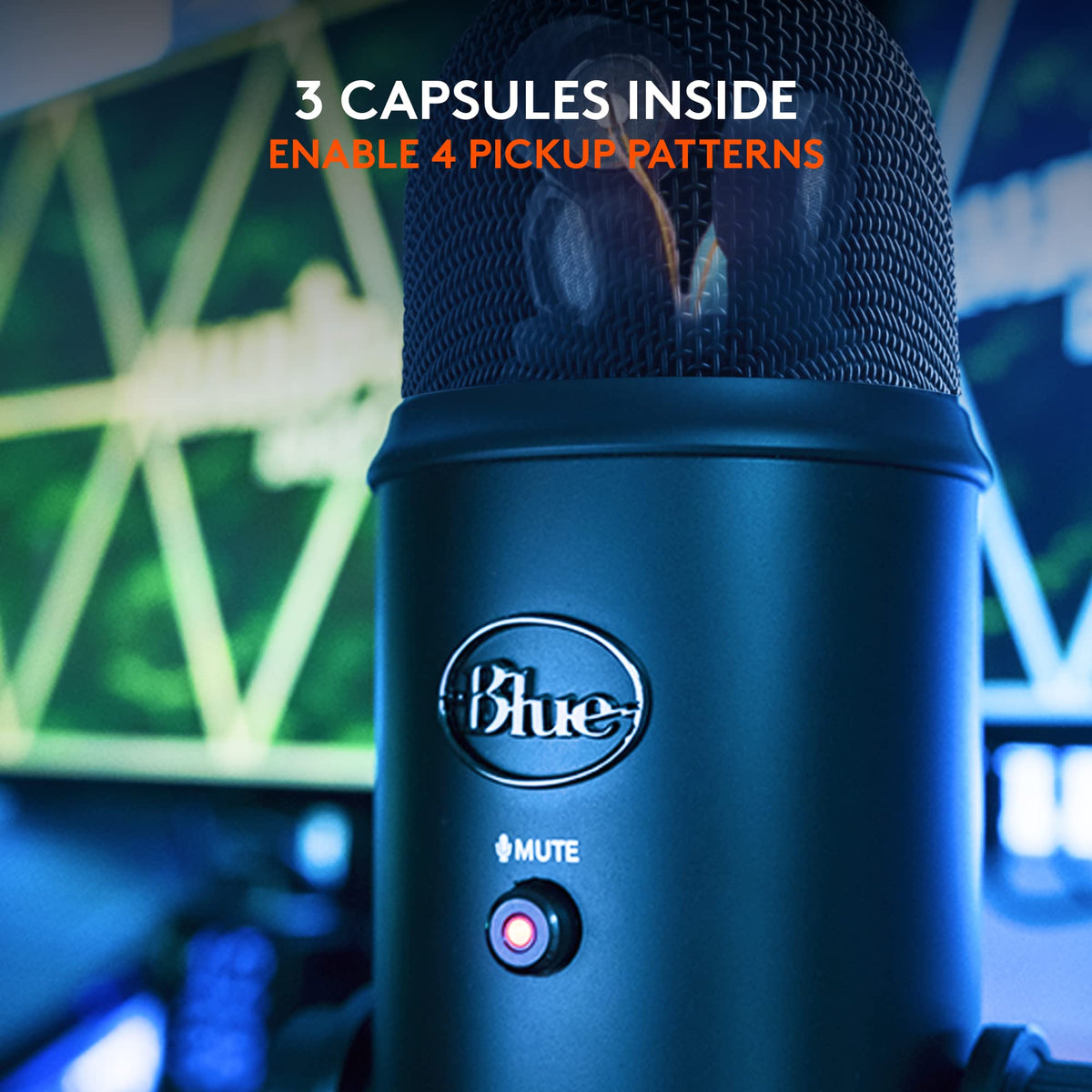 Logitech Creators Blue Yeti USB Microphone for PC, Mac, Gaming, Recording, Streaming, Podcasting, Studio and Computer Condenser Mic with Blue VO!CE Effects, 4 Pickup Patterns, Plug and Play - Silver
