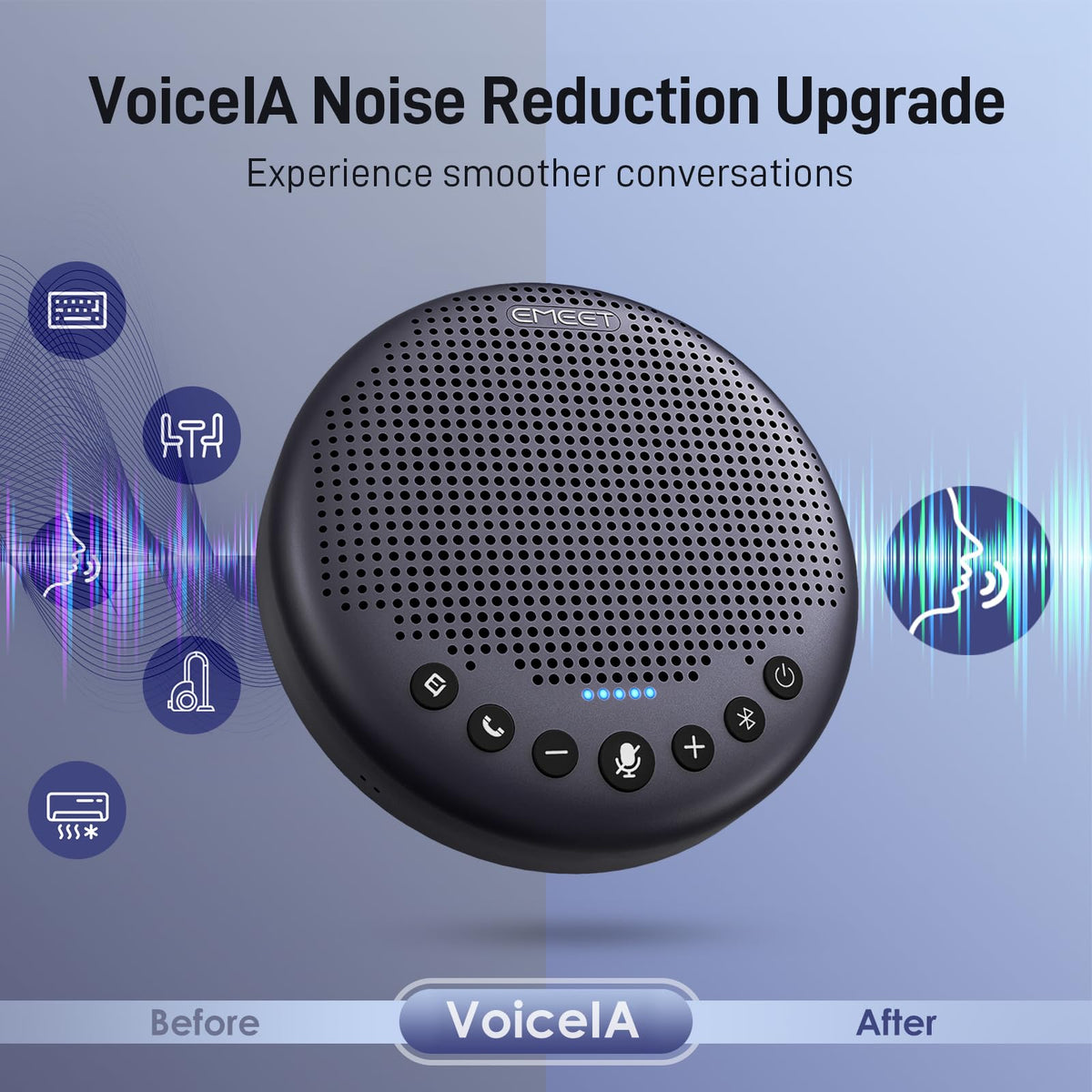 EMEET Luna Plus Kit Conference Speaker and Microphone with 8+1 Mics