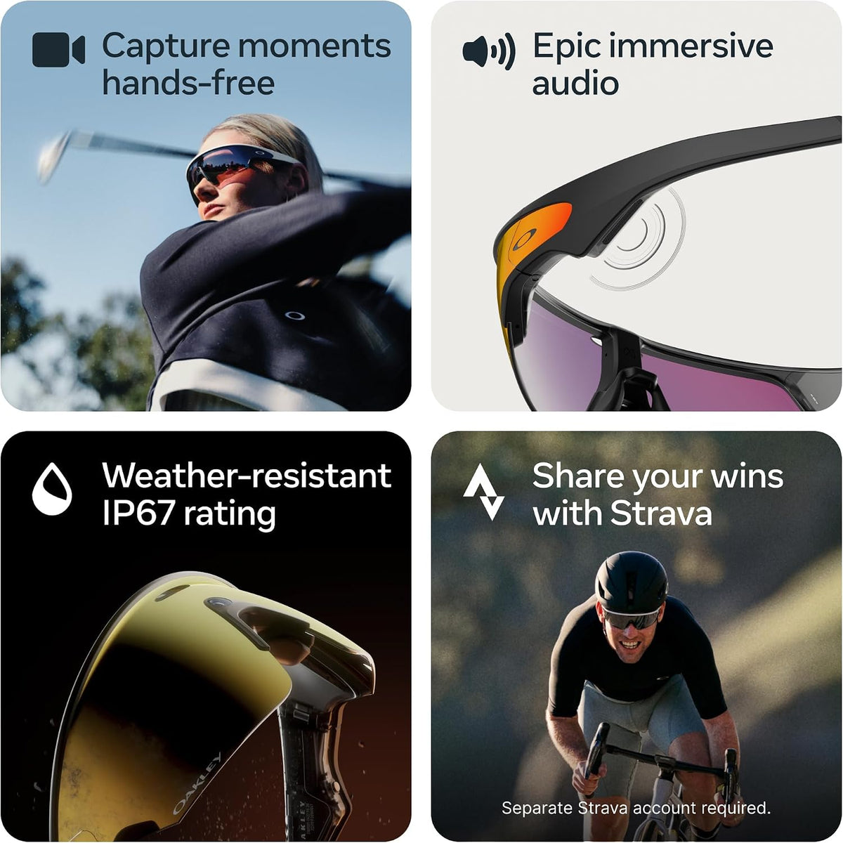 Meta Oakley Vanguard Smart AI Glasses Black, Prizm Transitions Ember