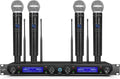 MicrocKing 4 Channel UHF Wireless Microphone System, 4 Handheld Wireless Microphones with Receiver, 400ft Long Range, Professional Dynamic Mic Set for Church, Conference, Wedding, Karaoke and Speech