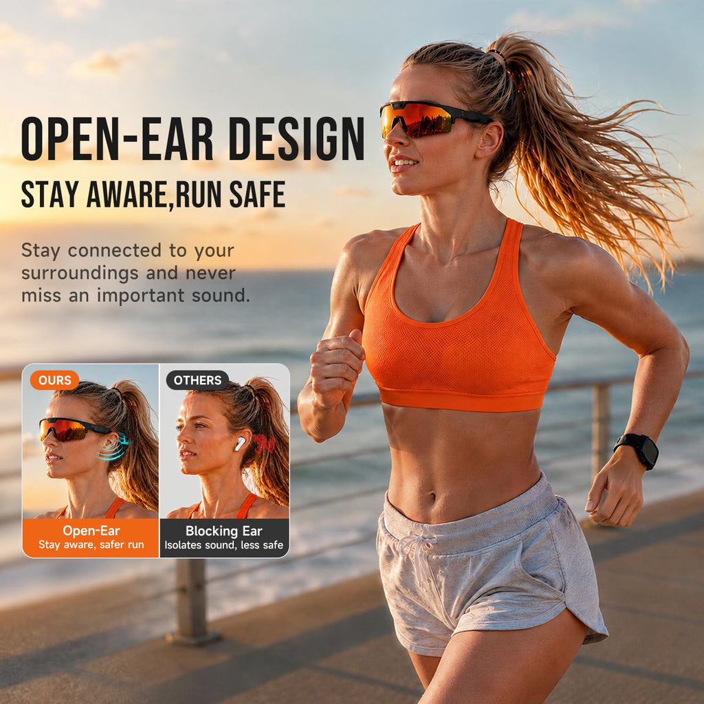 AI Smart Glasses with 35MP Camera,1200P EIS Video Recorder for Cycling