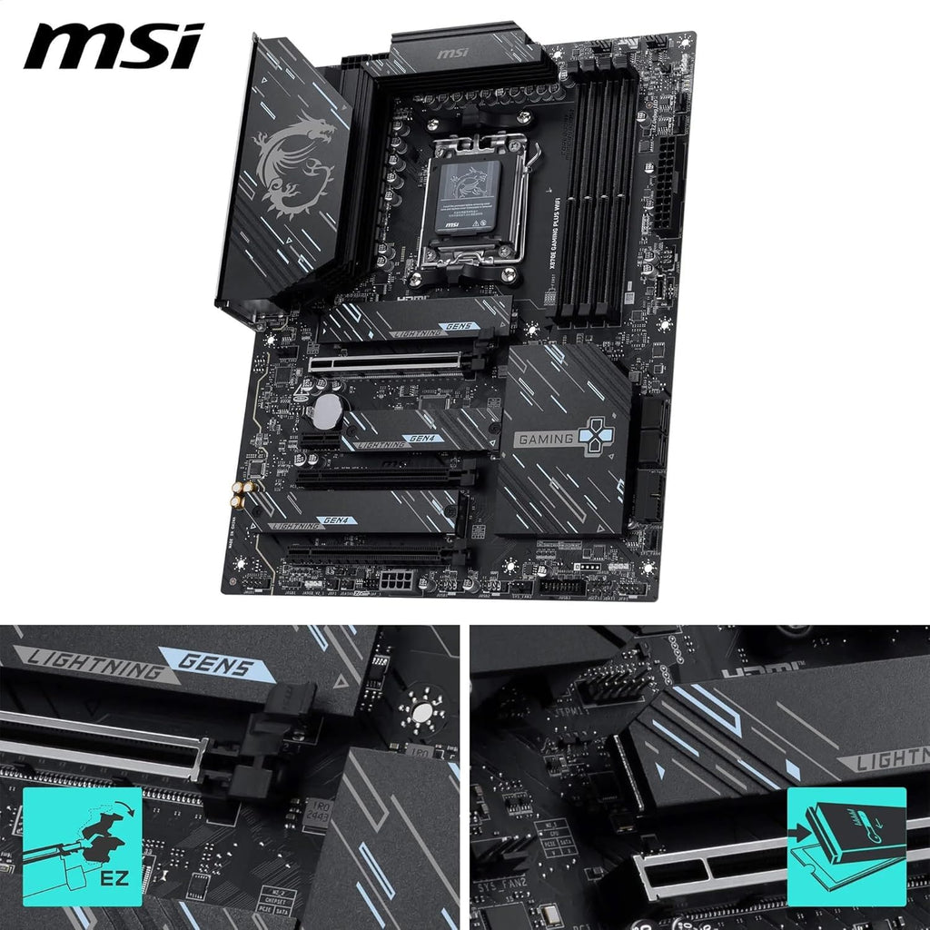 Micro Center AMD 9950X3D Processor with MSI MAG X870E Tomahawk Motherboard