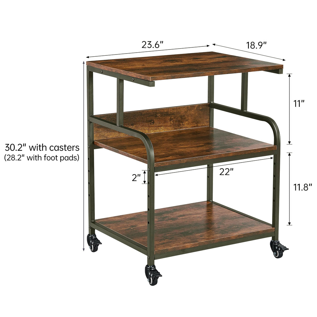 Fannova 23.6"x18.9"x30" Large Printer Stand with Adjustable Storage Shelf
