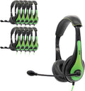 Avid Products AE-36 Headset in Green with Adjustable Boom Microphone for School, Classroom, Education, Testing and Assessment (100 Pack)
