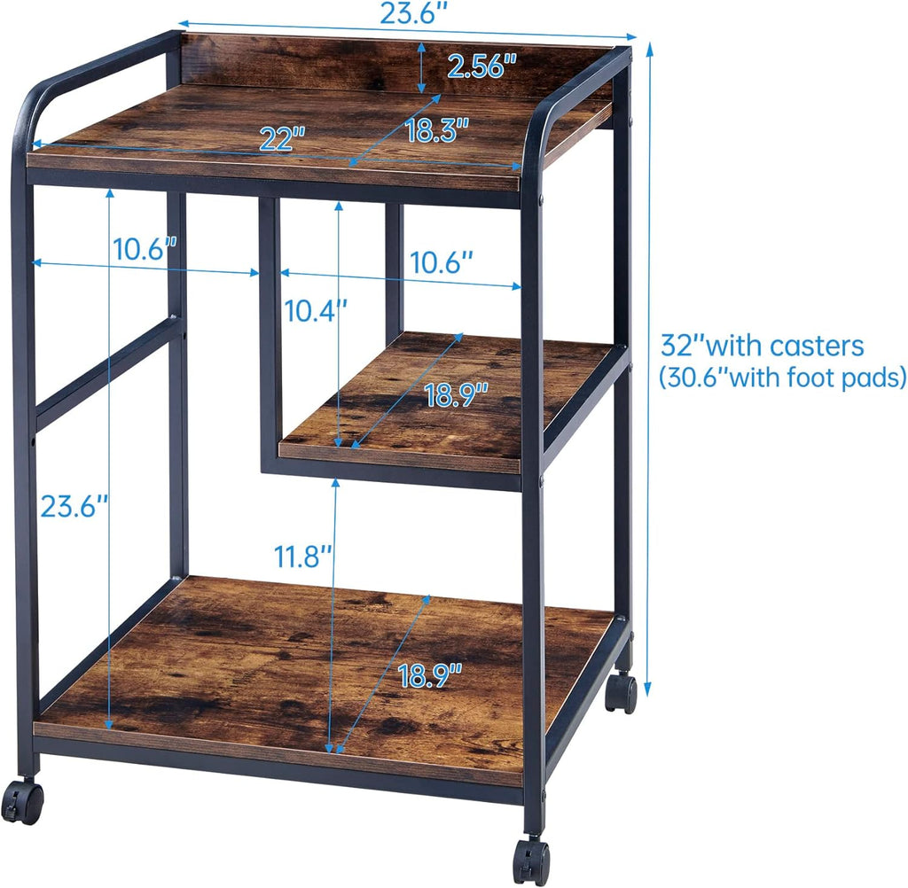 Fannova Large Printer Stand with PC Tower Shelf for Home Office Storage