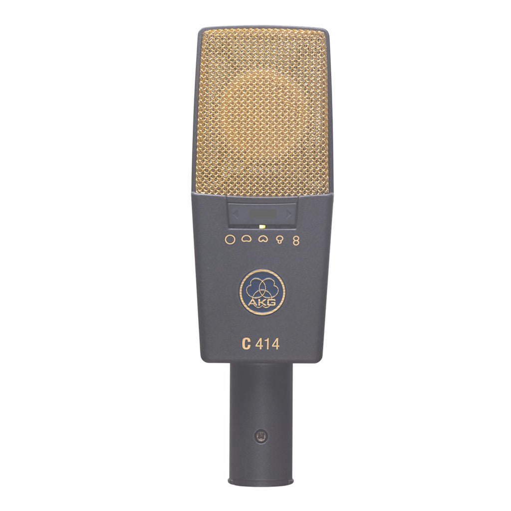 AKG Pro Audio C414XLS Pair Studio Grade Professional Large Diaphragm, Dual Capsule, Multi-Pattern, Vocal & Instrument Condenser Microphone with Aluminum Carrying Case. XLR Connector. Gray with Gold.