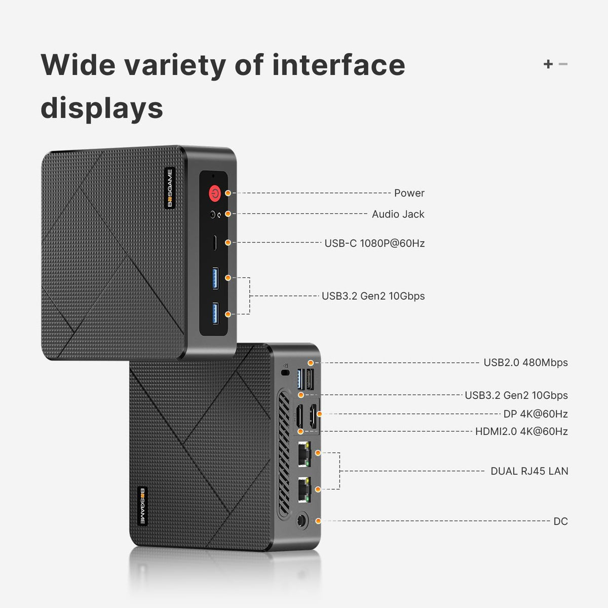 BOSGAME E4 Air Mini PC, AMD Ryzen 5 3500U 8GB DDR4 256GB SATA SSD