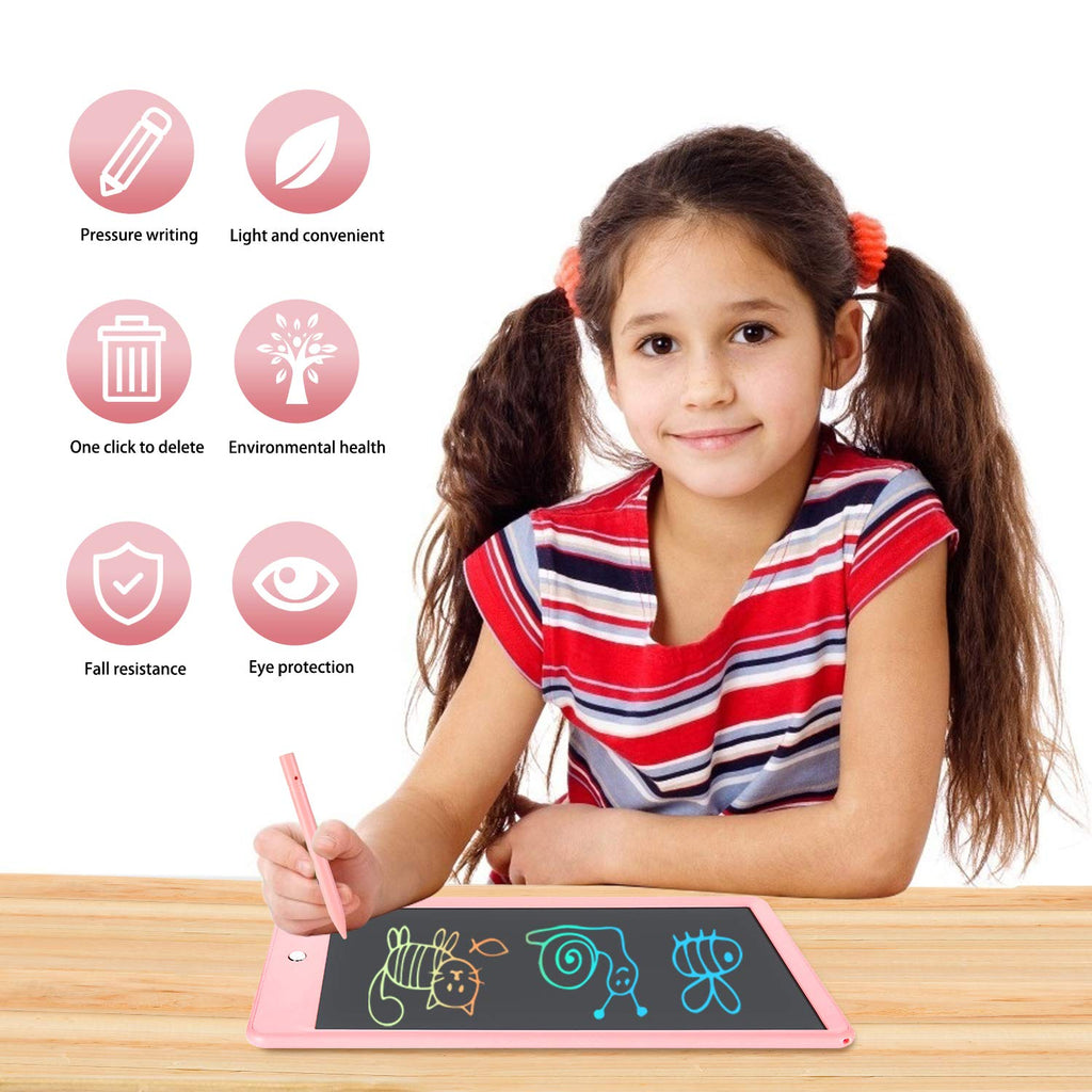 LCD Writing Tablet Colorful 10 Inch Electronic Graphics Doodle Board eWriter Drawing Pad with Memory Lock Kids & Adults Home School Office Handwriting Tablet Gifts(Blue)