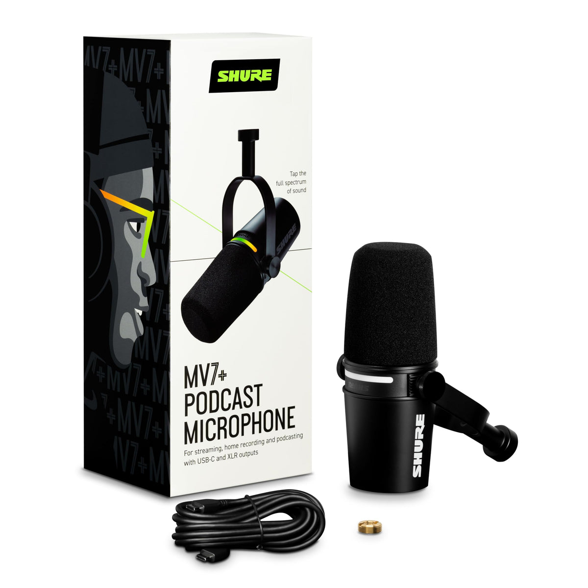 Shure MV7X XLR Dynamic Podcast & Recording Microphone - Black