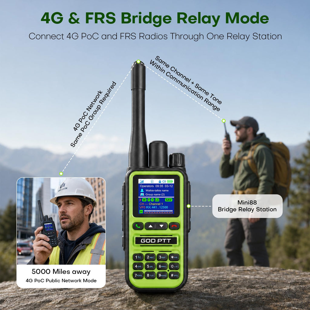 PoC+FRS Dual Mode 4G LTE Long Range Walkie Talkies, Blackï¼2-Pack